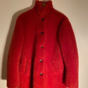 Paul Smith Red Teddy Bear Coat Pre-owned Medium/Women's 46 FREE SHIPPING